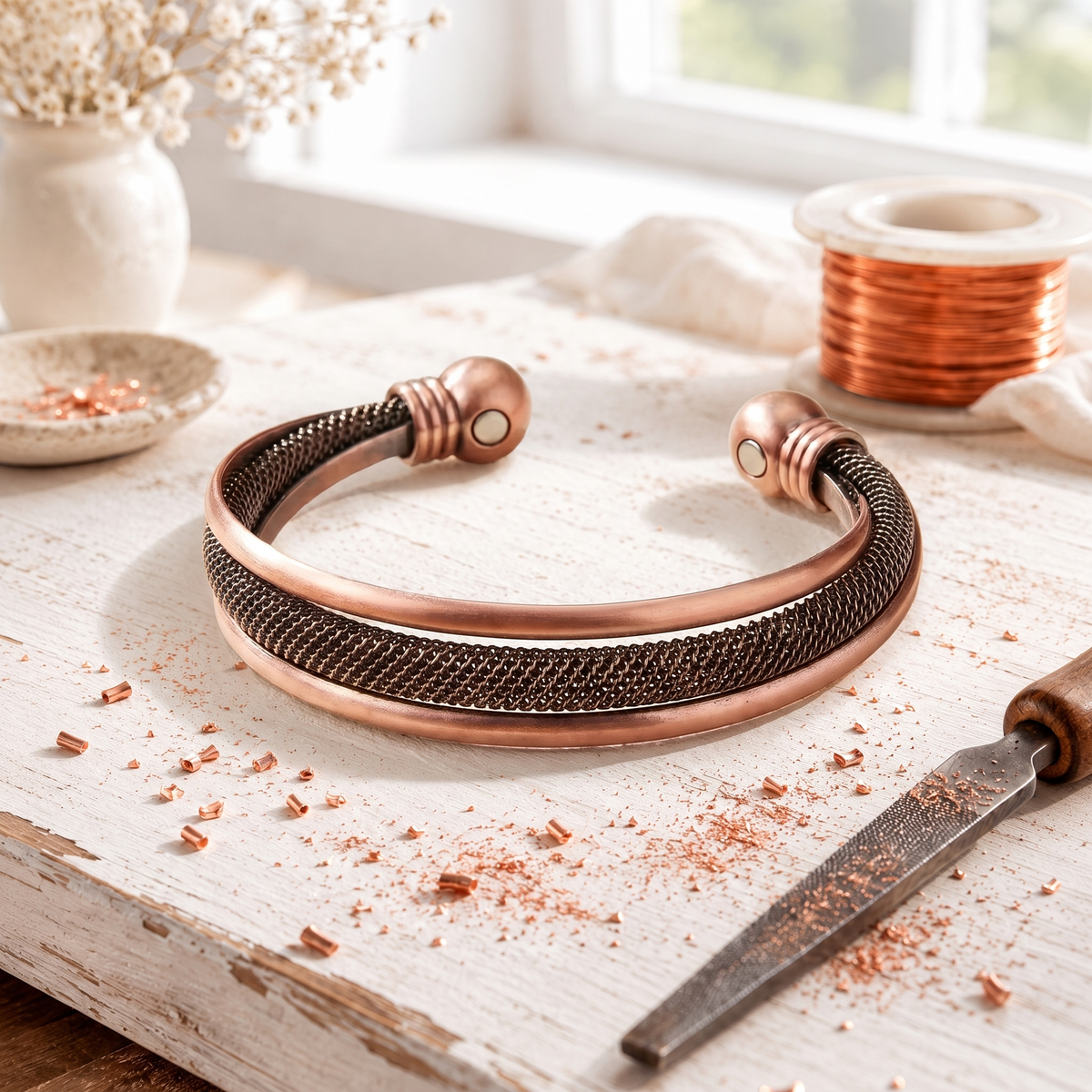 Kobber Lattice Armbånd