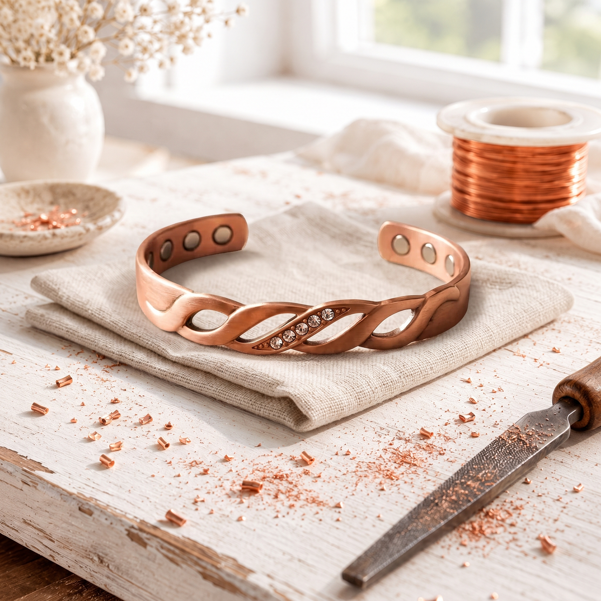 Kobber Glimmer Armbånd