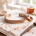 Sæt med kobberarmbånd og ring