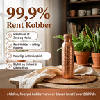 Vandflaske af rent kobber